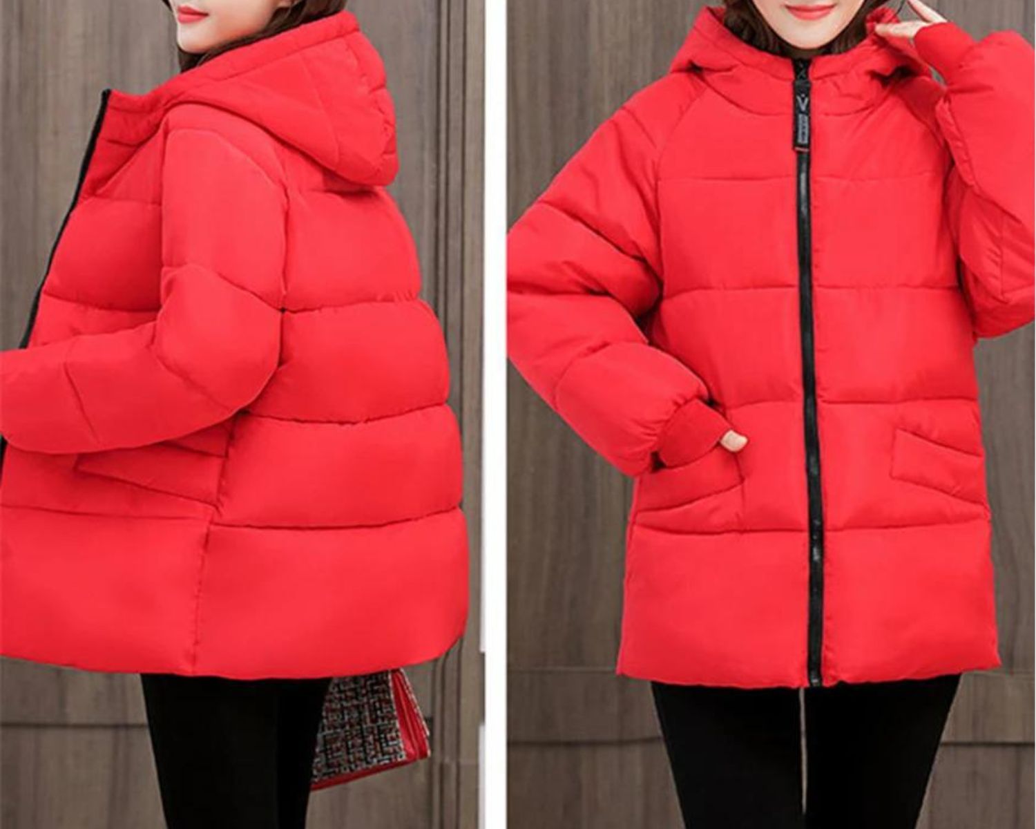 Wattierter Baumwollparka mit Kapuze für Winter – Emily
