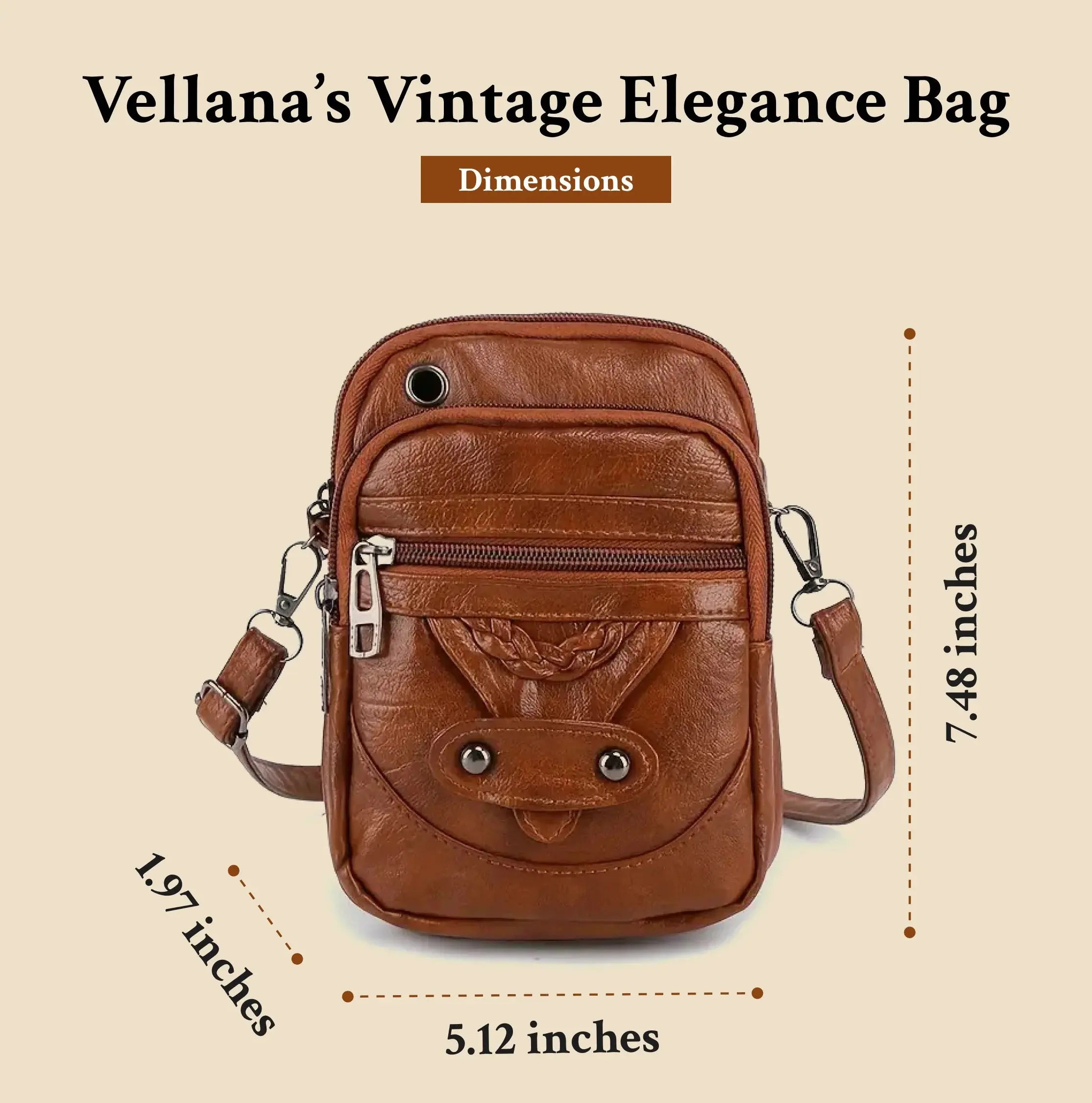 Vellanas Vintage Eleganz | Leder Crossbody Tasche