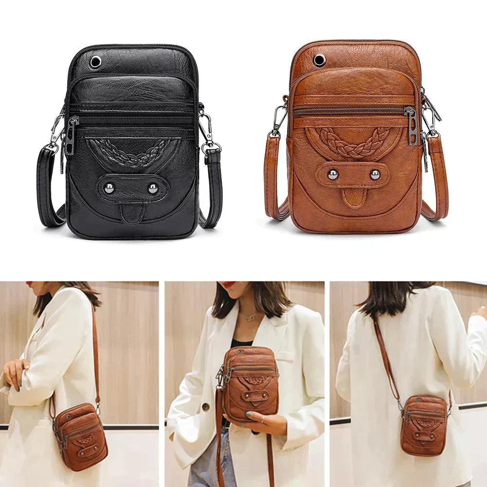 Gertrud™ | Vintage Lederschultertasche