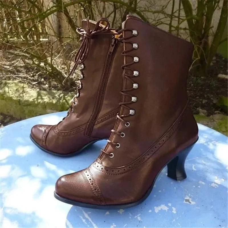 Vicky™ - Viktorianische Schnürstiefel Mit Hohem Absatz