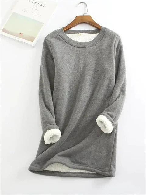 Gelber warmer Fleece-Pullover - Mila