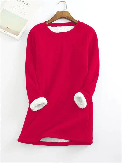 Gelber warmer Fleece-Pullover - Mila