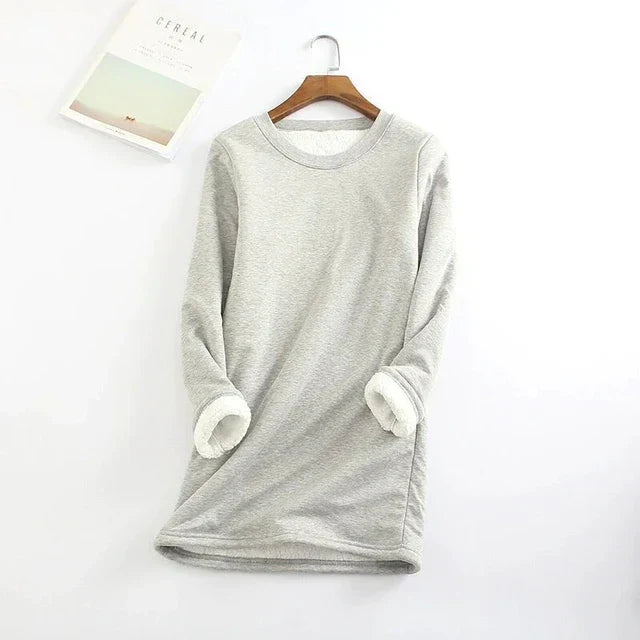 Gelber warmer Fleece-Pullover - Mila