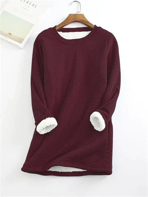 Gelber warmer Fleece-Pullover - Mila
