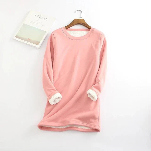 Gelber warmer Fleece-Pullover - Mila