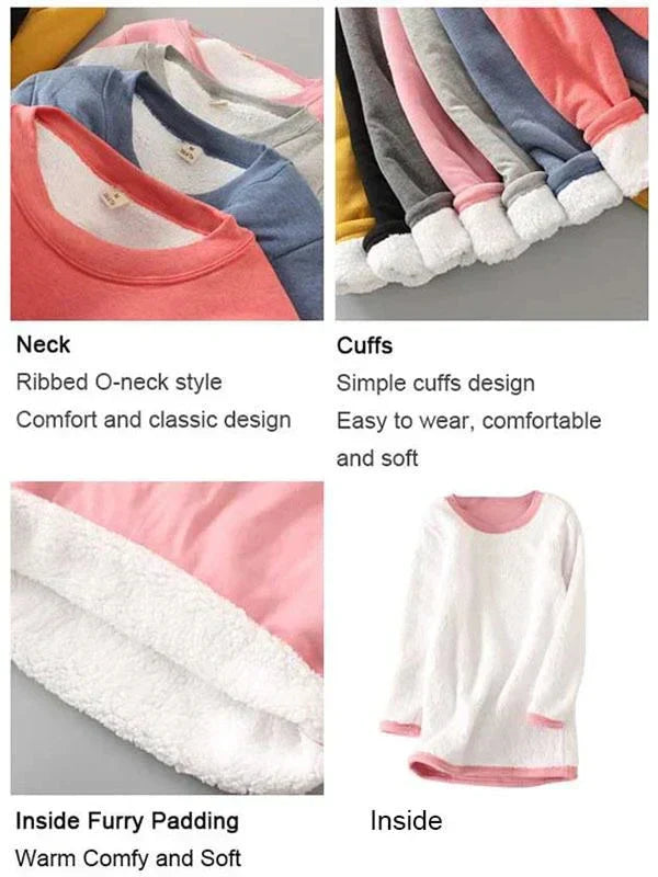 Gelber warmer Fleece-Pullover - Mila