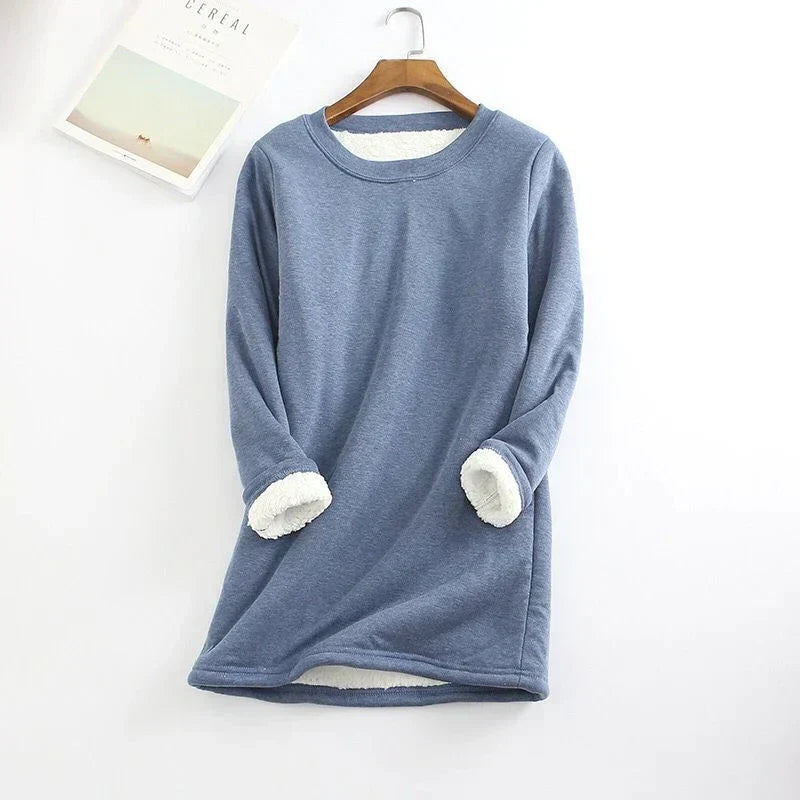 Gelber warmer Fleece-Pullover - Mila