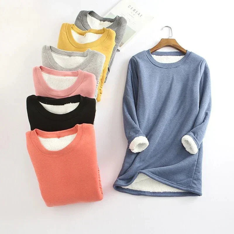 Gelber warmer Fleece-Pullover - Mila