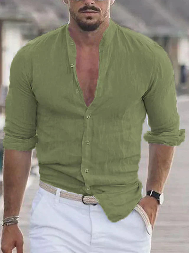 Leinenhemd Unisex Elegant Sommer Atmungsaktiv – Mike