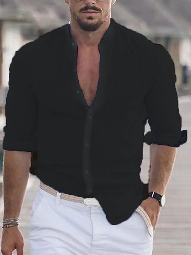 Leinenhemd Unisex Elegant Sommer Atmungsaktiv – Mike