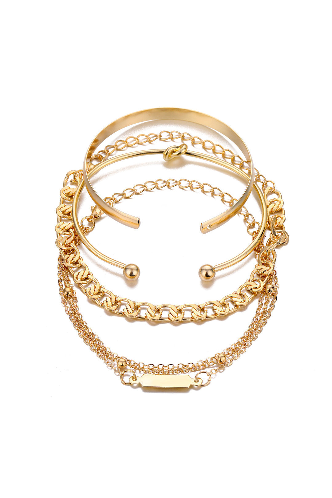 4-TEILIGES KETTENARMBAND-SET