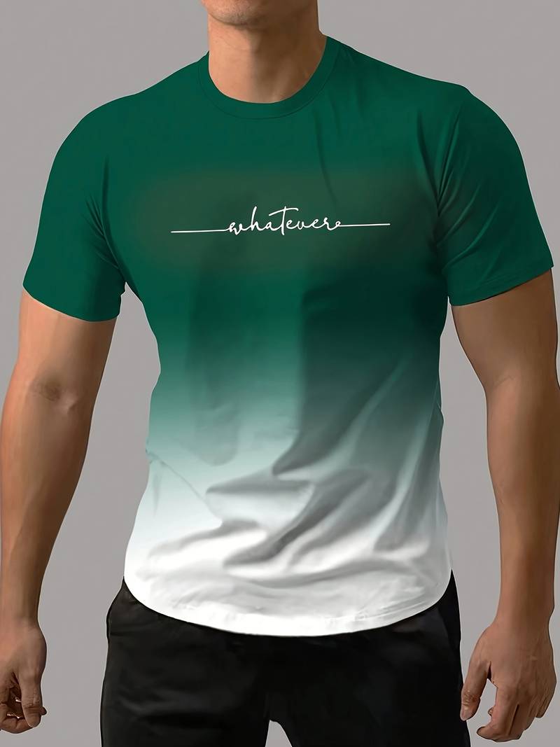Lässiges Rundhals-T-Shirt mit Schriftzug für Herren