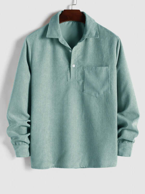 Herren Cordhemd - Casual Langarmhemd - Weich und Stilvoll