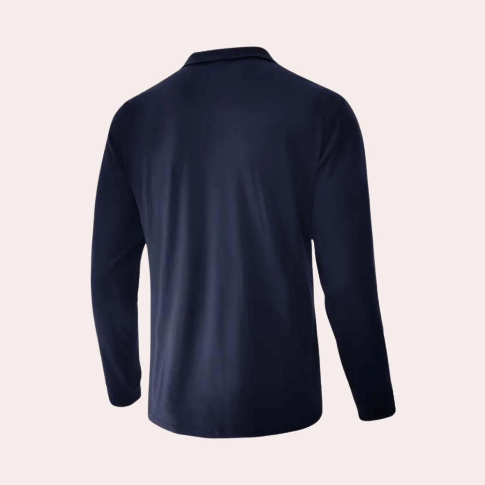 Herren Langarm Poloshirt Baumwolle Komfort-Fit