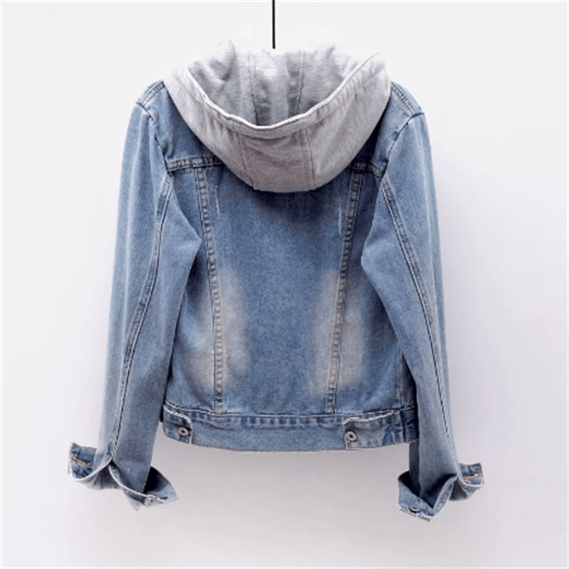 Damen Jeansjacke mit abnehmbarer Kapuze