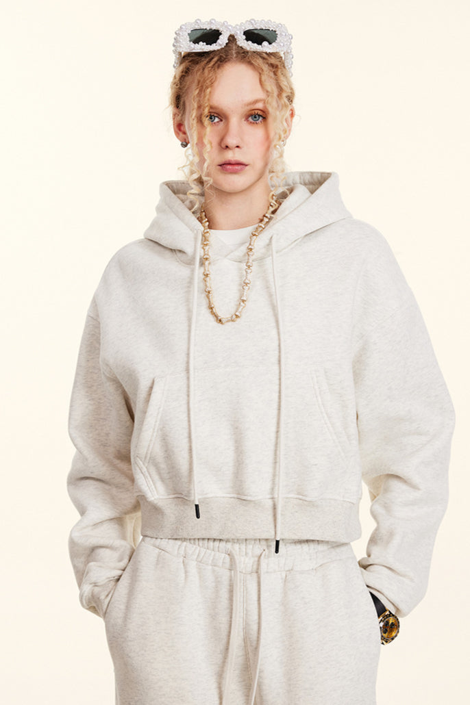 Retro Kapuzenpullover Crop Top Sweatshirt