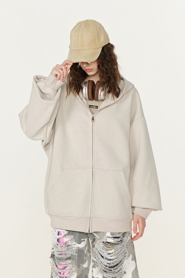 Lässiges Sweatshirt mit Kapuze und Reißverschluss