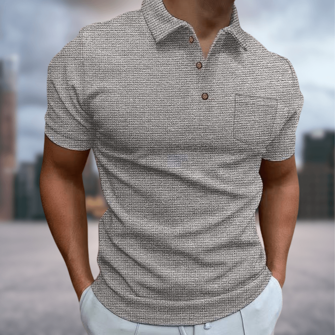 Strukturiertes Sommer-Poloshirt für Herren