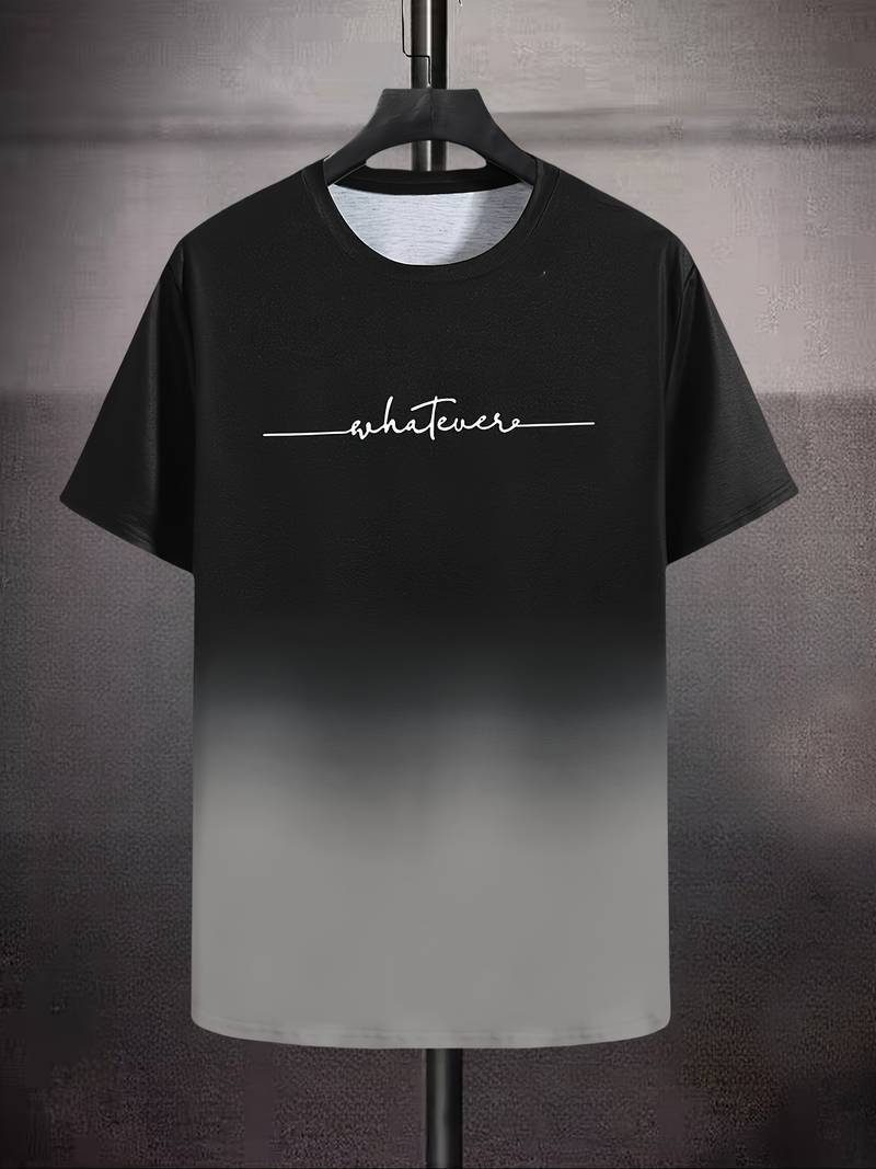 Lässiges Rundhals-T-Shirt mit Schriftzug für Herren