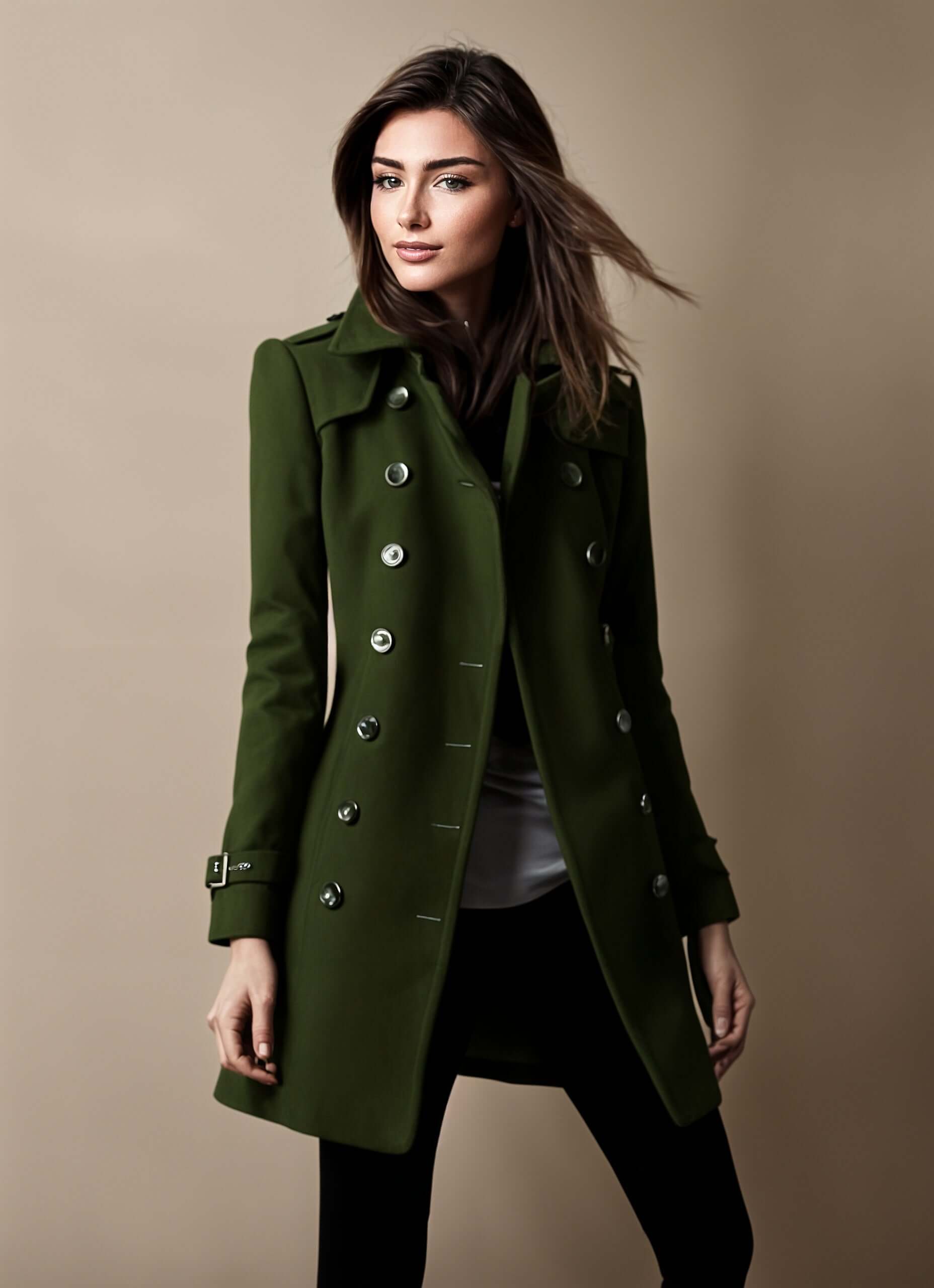 Eleganter Damen Wintermantel mit Knopfleiste