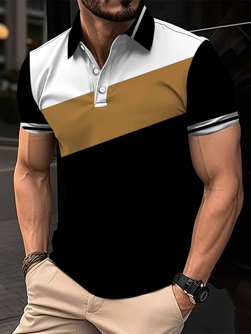 Golf-Top Herren- Kontrastfarbdruck