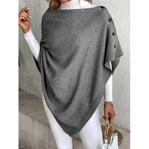 Gretar | Damen Knopf Daunen Cape Strickjacke | Warme