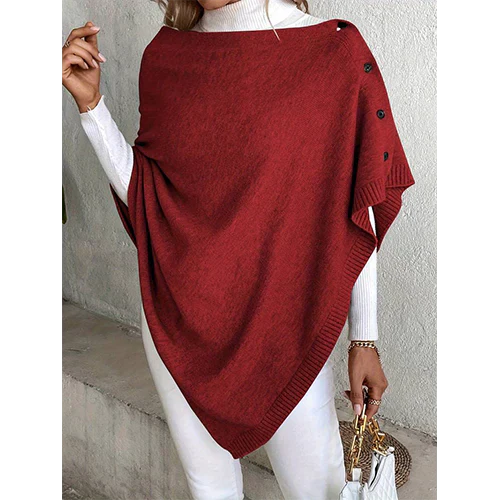 Gretar | Damen Knopf Daunen Cape Strickjacke | Warme