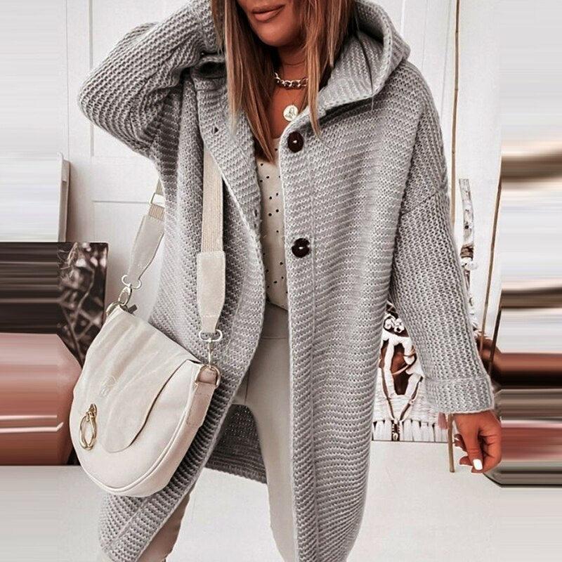 Arina | Langarm-Strickjacke für Frauen, Pullover mit zwei Knöpfen