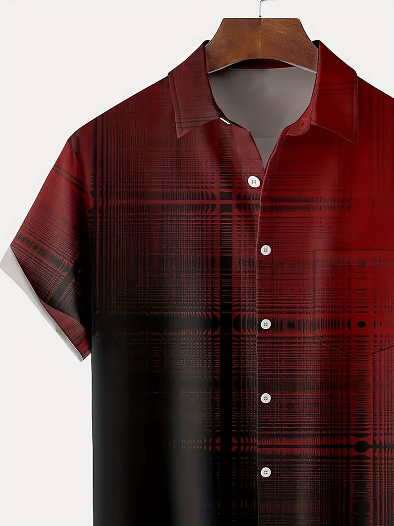 Kariertes Kurzarm-Designerhemd Herren