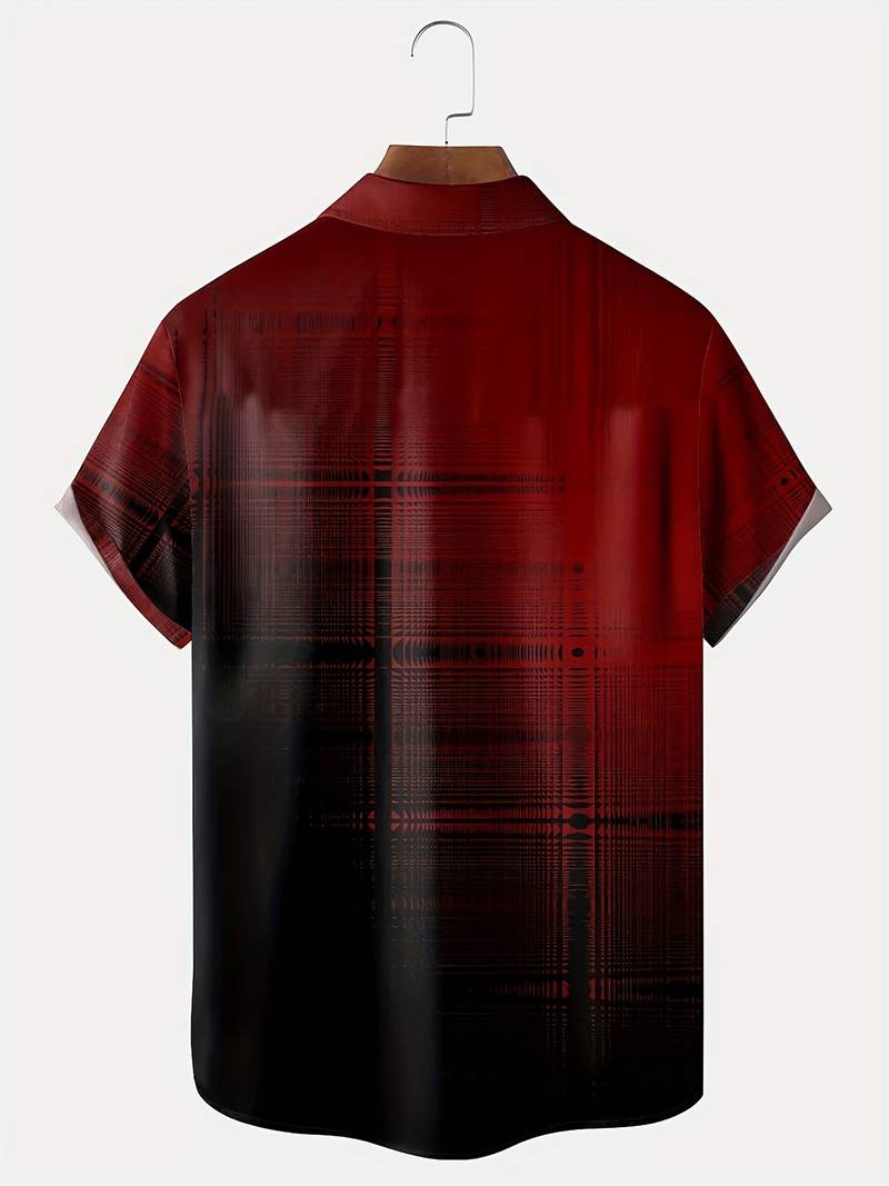 Kariertes Kurzarm-Designerhemd Herren