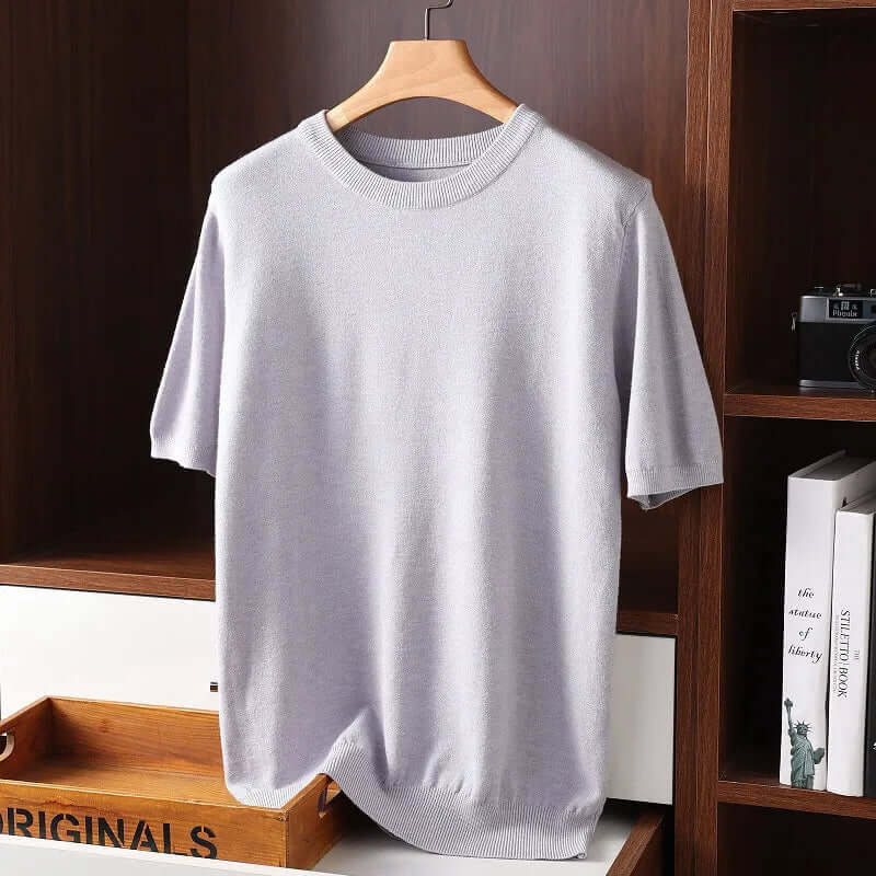 Herren Kaschmir T-Shirt, Rundhals, Weich