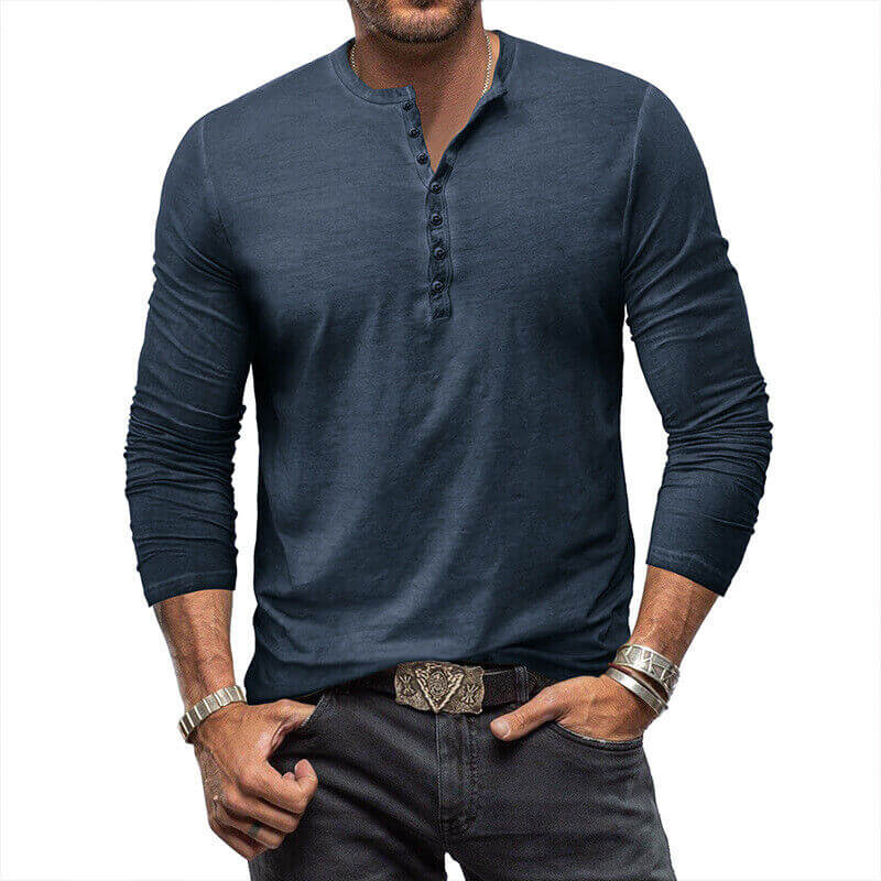 Langarm Henley-Shirt für Herren