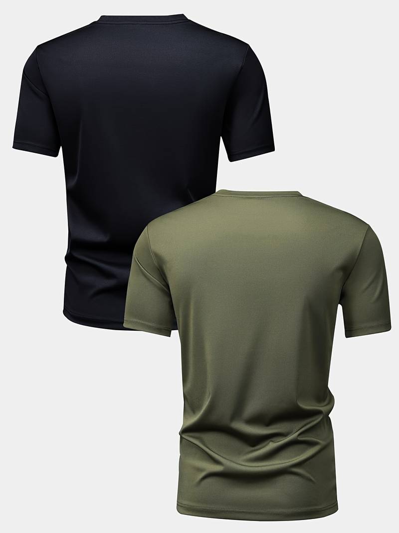 2-Teiliges, klassisches Kurzarm-T-Shirt für Herren