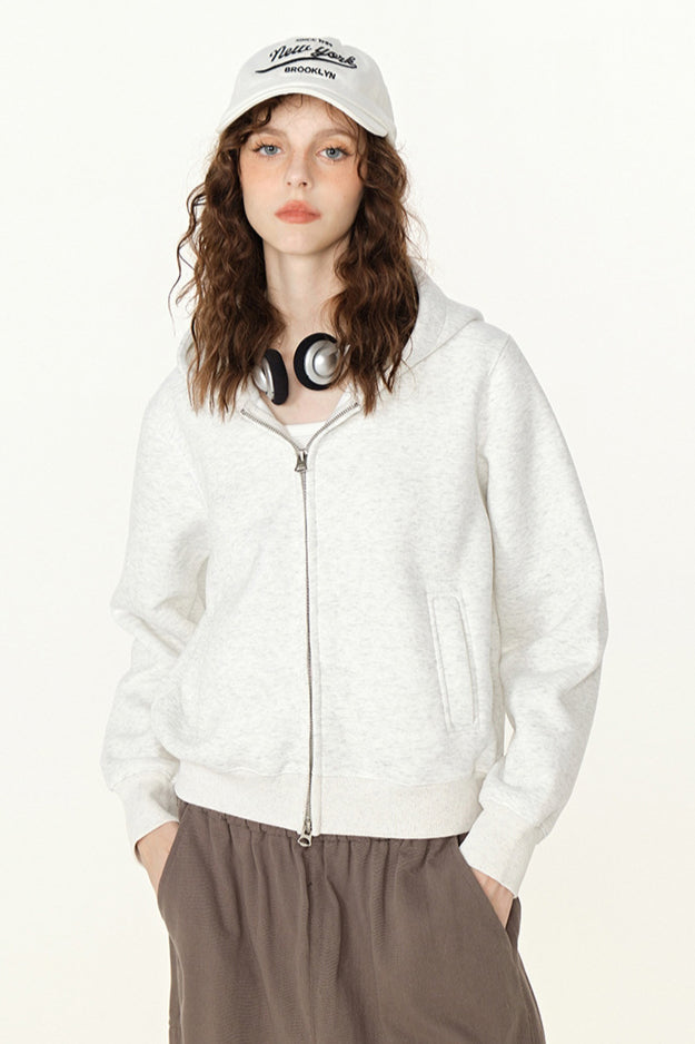 Lässiger Kapuzenpullover mit Reißverschluss für Damen