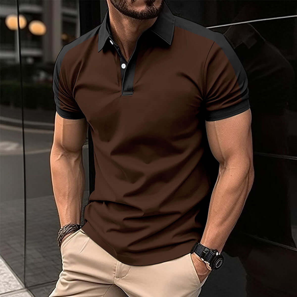 Herren Kurzarm Poloshirt - Sommerliches Casual Businesshemd