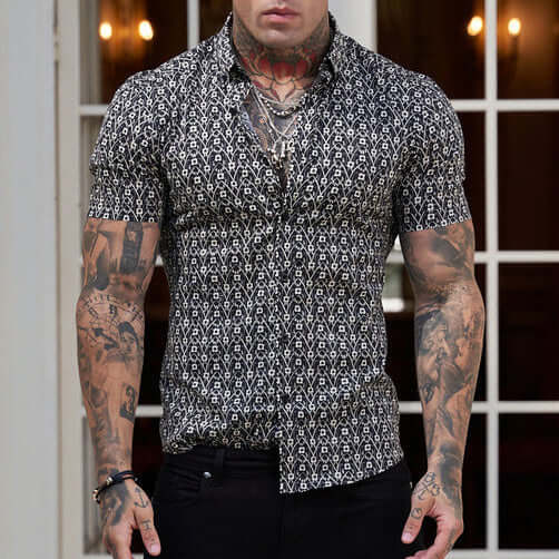 Slim-Fit Herrenhemd mit Print