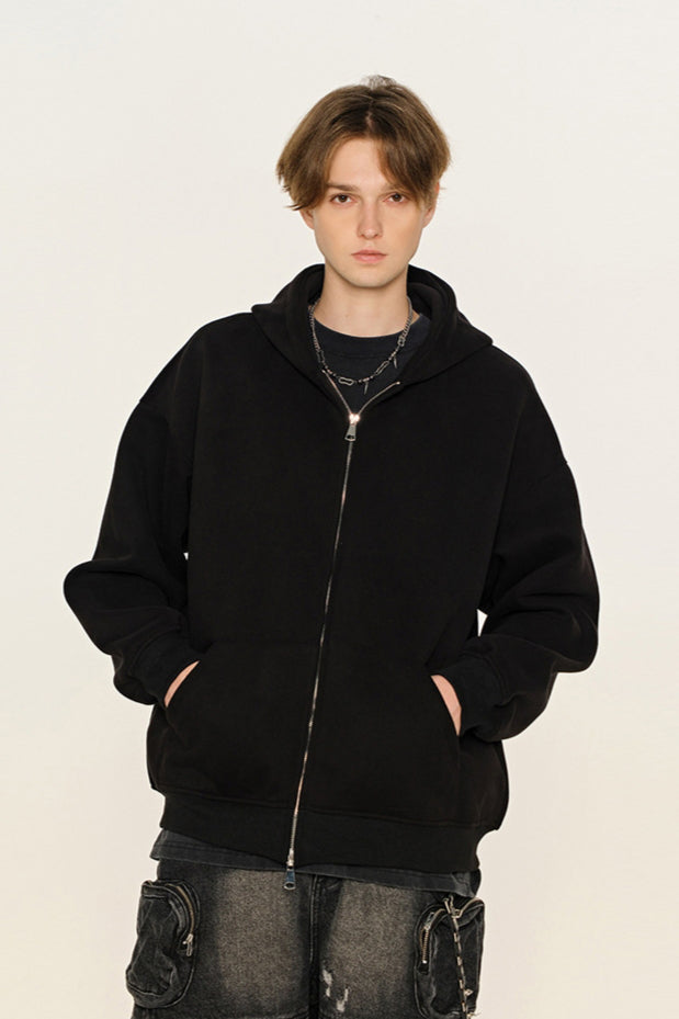 Lässiges Sweatshirt mit Kapuze und Reißverschluss