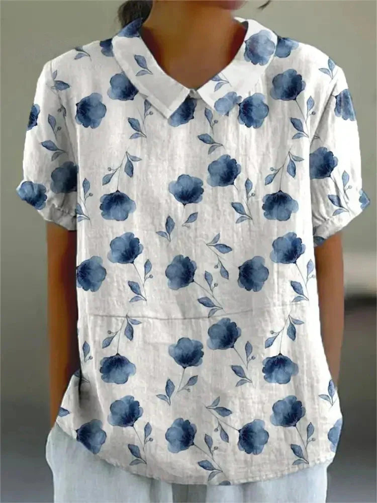 Elegante Bluse mit Blumenmuster für Damen – Tanja