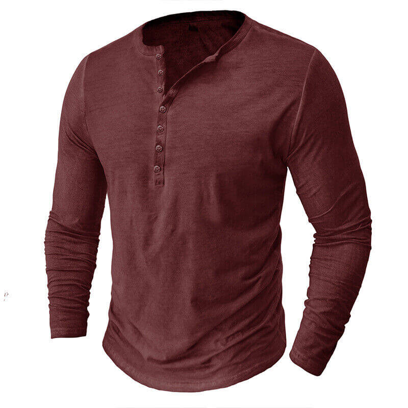 Langarm Henley-Shirt für Herren