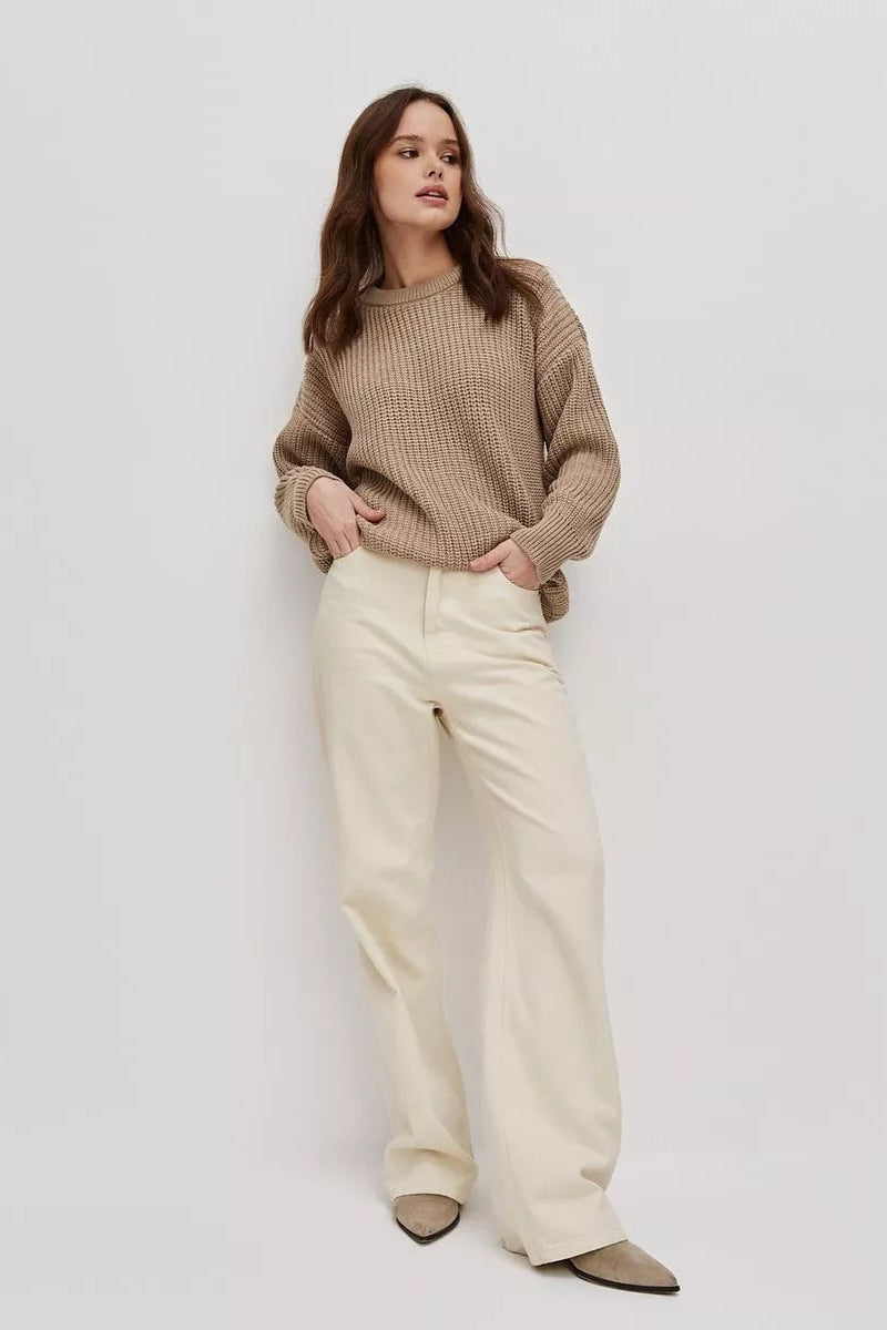 Warmer Taupe-Strickpullover