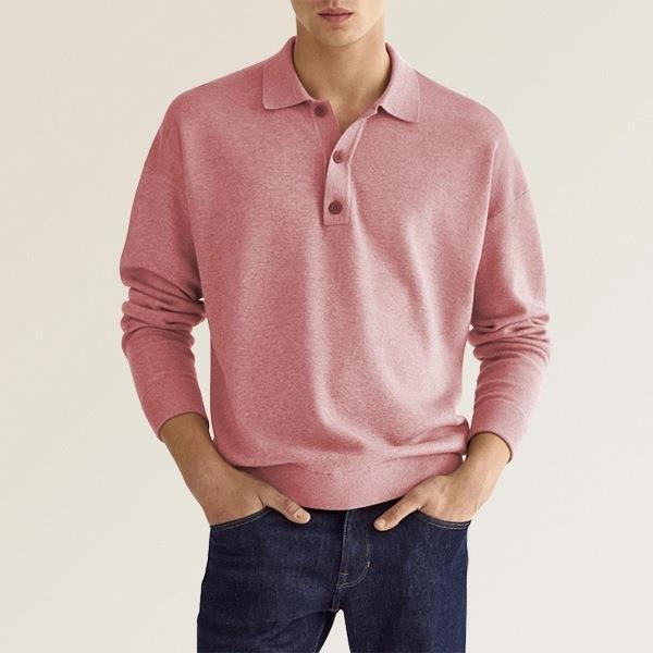 Langarm-Poloshirt für Herren mit weichem Stoff – Kai