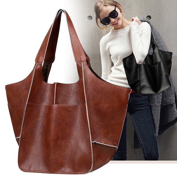 Carla™ - Neue übergroße handgefertigte Handtasche aus veganem Leder