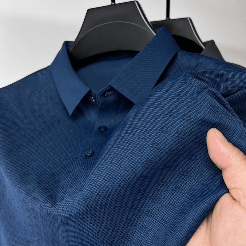 Elegantes Herren-Poloshirt mit Kreuzstichmuster