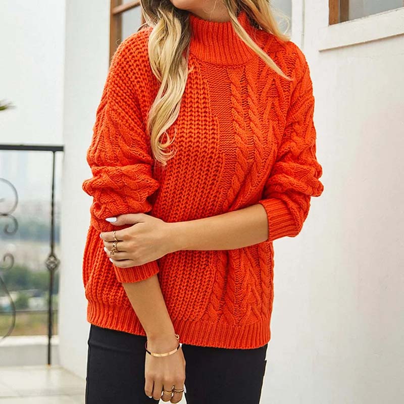 Lässiger Pullover Mit Zopfmuster