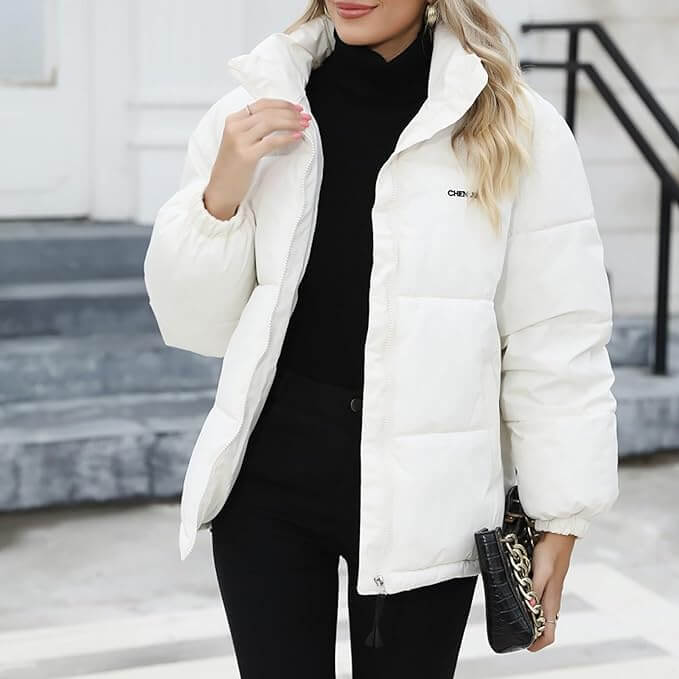 Gefütterte Damen Winterjacke mit Kapuze