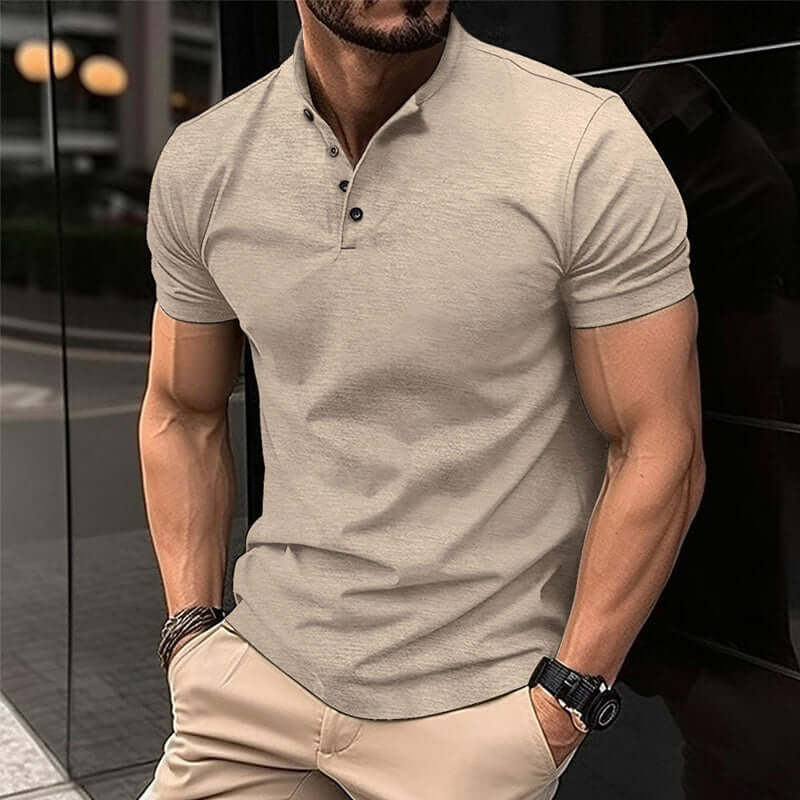 Herren Henley Poloshirt - Atmungsaktiv & Elegant