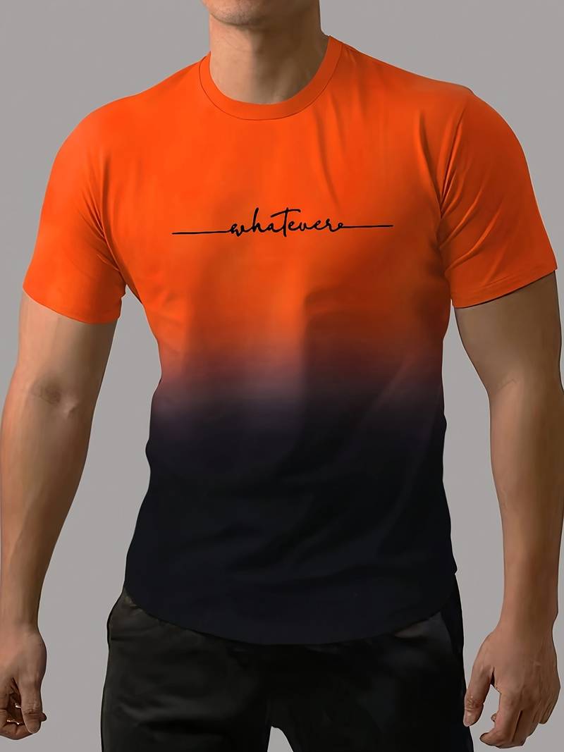 Lässiges Rundhals-T-Shirt mit Schriftzug für Herren