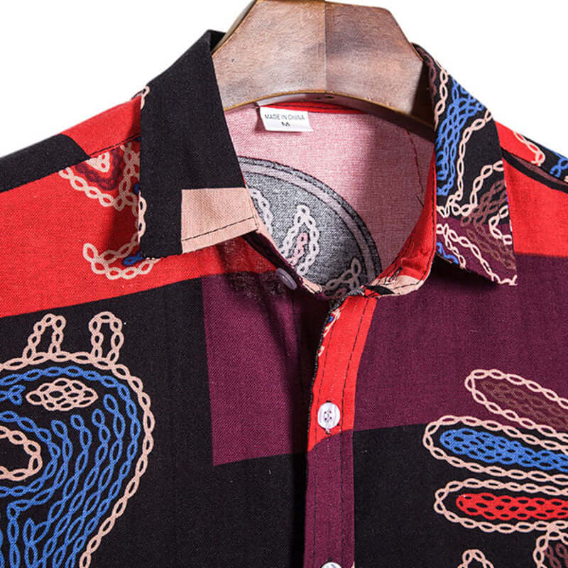 Herren Kurzarmhemd Vintage Design