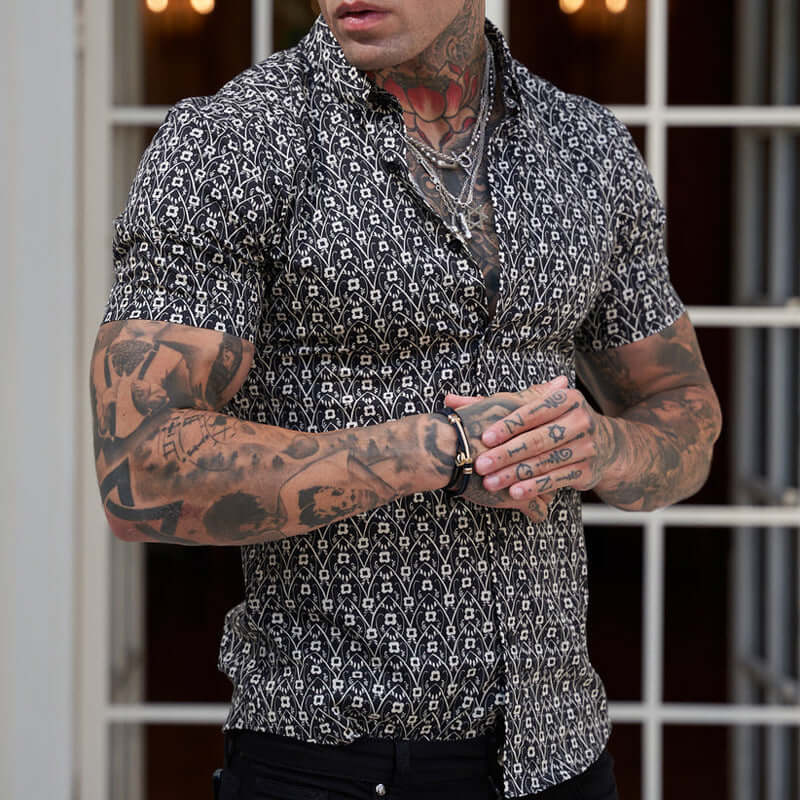 Slim-Fit Herrenhemd mit Print