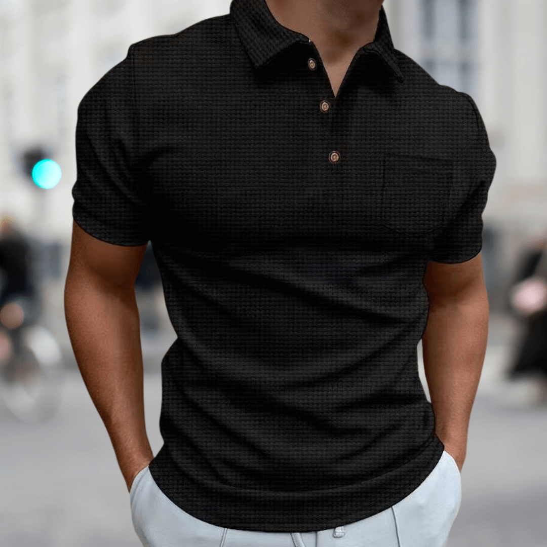 Strukturiertes Sommer-Poloshirt für Herren